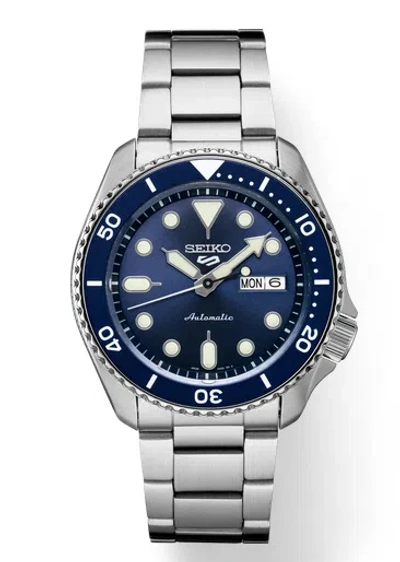 Pre-owned Seiko 5 Sports Automatic 42.5mm Blue Dial Stainless Steel Watch Srpd51