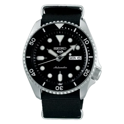 Pre-owned Seiko 5 Sports Automatic Black Dial Nylon Analogue Men's Watch Srpd55k3 Usau