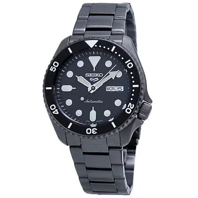 Pre-owned Seiko 5 Sports Automatic Black Ip Men's Watch Srpd65k1