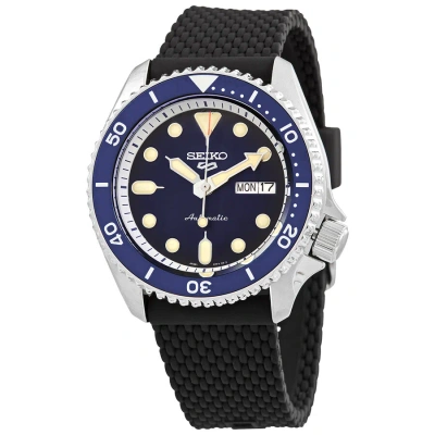 Seiko 5 Sports Automatic Blue Dial Men's Watch Srpd71k2 In Black / Blue