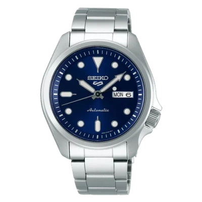 Pre-owned Seiko 5 Sports Automatic Blue Dial Silver Steel Men's Watch Srpe53k1 Us4