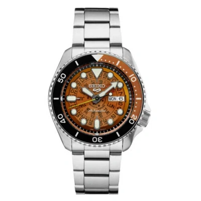 Pre-owned Seiko 5 Sports Automatic Brown Dial Stainless Steel Bracelet Men's Watch Srpj47
