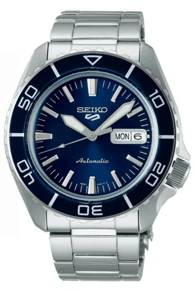 Pre-owned Seiko 5 Sports Automatic Dive Blue Dial Stainless Steel Watch Srpk97