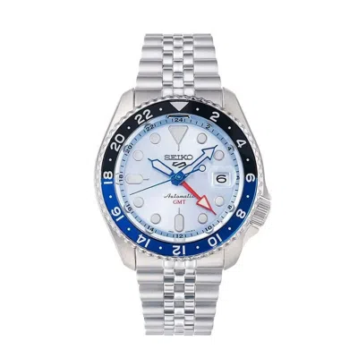 Pre-owned Seiko 5 Sports Automatic Gmt Limited Edition 1000pcs Ice Blue Watch Ssk029k1