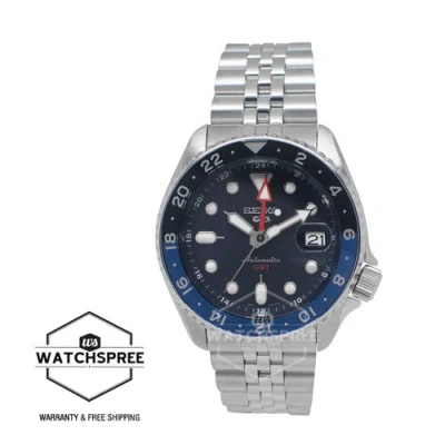 Pre-owned Seiko 5 Sports Automatic Gmt Skx Sports Stainless Steel Band Watch Ssk003k1