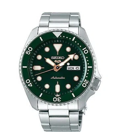 Pre-owned Seiko 5 Sports Automatic Green Dial Men's Watch Srpd63k1 In Silver - Srpd63