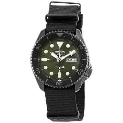 Pre-owned Seiko 5 Sports Automatic Green Dial Men's Watch Srpj37