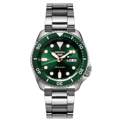 Pre-owned Seiko 5 Sports Automatic Green Dial Stainless Steel Men's Watch Srpd63