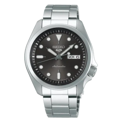 Pre-owned Seiko 5 Sports Automatic Grey Dial Silver Steel Men's Watch Srpe51k1 Us4