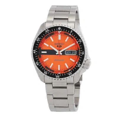 Pre-owned Seiko 5 Sports Automatic Orange Dial Men's Watch Srpk11k1