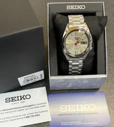 Pre-owned Seiko 5 Sports Automatic Snxs Series Classic Ivory Dial Watch Srpk91 Japan