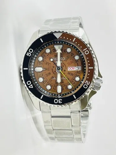Pre-owned Seiko 5 Sports Automatic Srpj47 Steel Translucent Orange Dial Japan