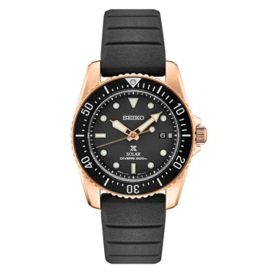 Pre-owned Seiko 5 Sports Black Silicone Band Black Dial Men's Round Watch Sne586
