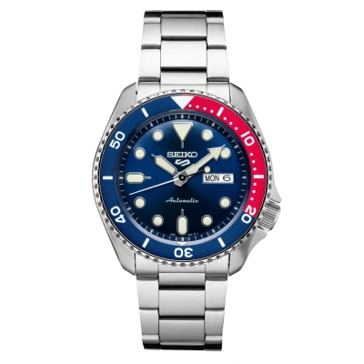 Pre-owned Seiko 5 Sports Blue Dial Pepsi Bezel 42.5mm Day And Date Cal.4r36 Srpd53