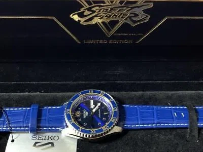 Pre-owned Seiko 5 Sports Chun-li Street Fighter V Collabo Limited Capcom Sbsa077 Blue