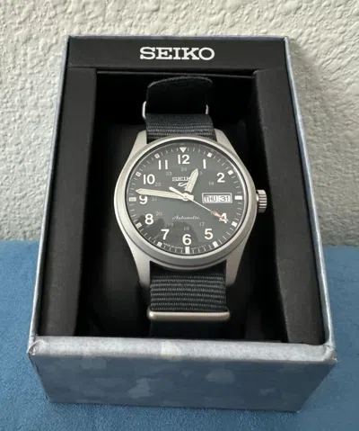 Pre-owned Seiko 5 Sports Collection Blue-gray Dial, Stainless Steel Watch For Men Srpg31