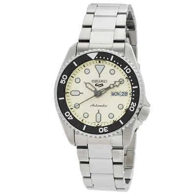 Pre-owned Seiko 5 Sports Cream Men's Watch - Srpk31