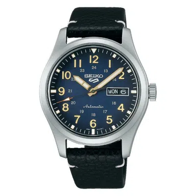 Pre-owned Seiko 5 Sports Field Collection Leather Band Men's Watch Srpg39k1