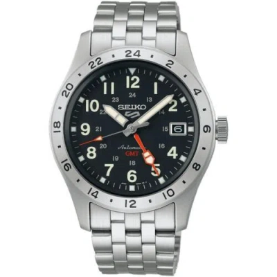 Pre-owned Seiko 5 Sports Field Gmt Automatic Men's Watch Black