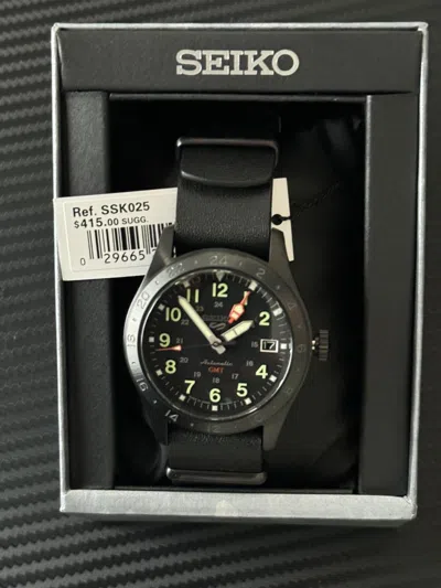 Pre-owned Seiko 5 Sports Field Gmt Black Dial Luminous Hands Automatic Ssk025-new