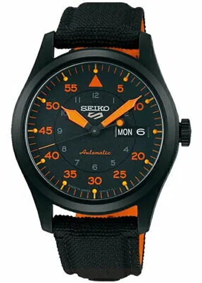 Pre-owned Seiko 5 Sports Field Street Style Sbsa143 Men's Watch Mechanical Nylon Black