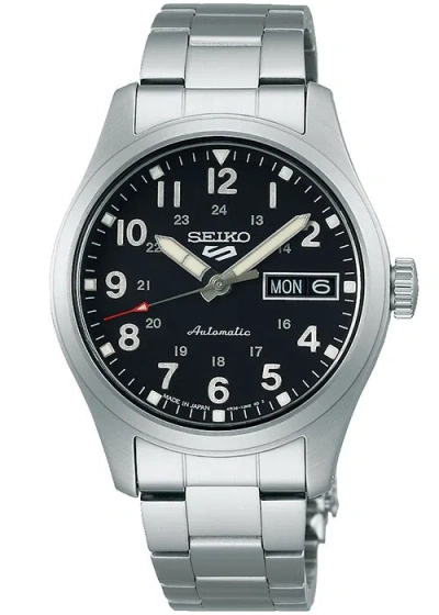 Pre-owned Seiko 5 Sports Field Suit Style 44mm Sbsa197 Men's Watch Mechanical Black 2023