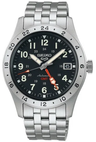 Pre-owned Seiko 5 Sports Gmt Automatic Men's Watch Ssk023k1