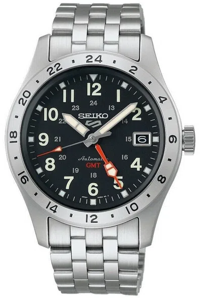 Pre-owned Seiko 5 Sports Gmt Automatic Men's Watch Ssk023k1