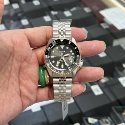 Pre-owned Seiko 5 Sports Gmt Grey Dial Sports Automatic 100m Men's Watch Ssk021(last One)