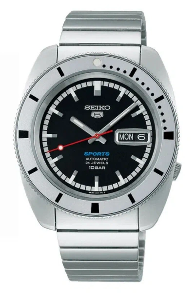 Pre-owned Seiko 5 Sports Heritage Re-creation Limited Edition Black Dial Watch Srpl05