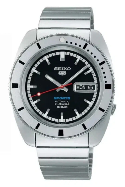 Pre-owned Seiko 5 Sports Heritage Re-creation Limited Edition Black Dial Watch Srpl05