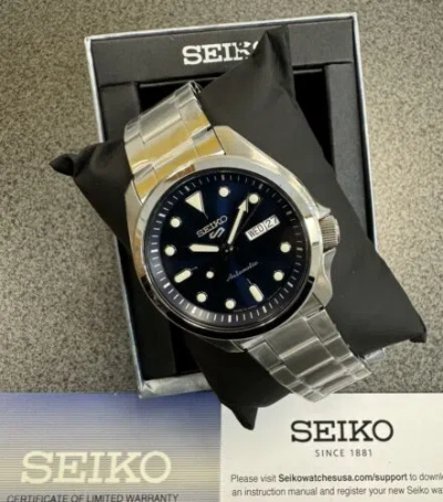 Pre-owned Seiko 5 Sports Men's Automatic Day-date Blue Srpe53 With Tag Made In Japan