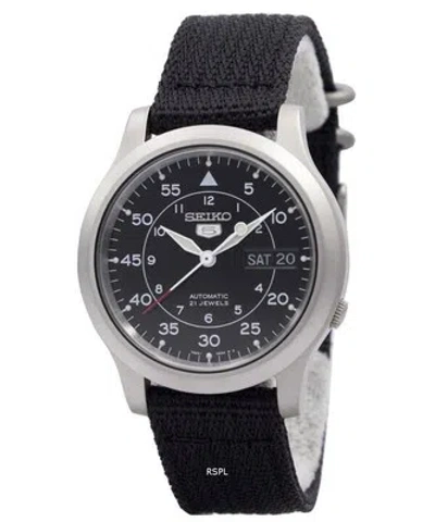Pre-owned Seiko 5 Sports Military Automatic Black Dial Band Snk809k2 Men's Watch Case 37mm