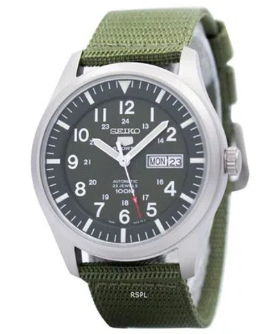 Pre-owned Seiko 5 Sports Military Automatic Green Dial Band Snzg09k1 Men's Watch Case 41mm