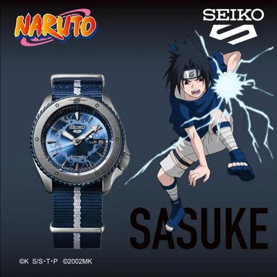 Pre-owned Seiko 5 Sports Naruto & Boruto Sasuke Uchiha Limited Edition Men Watch Srpf69k1