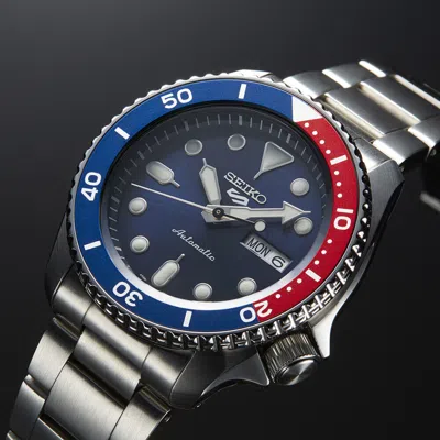 Pre-owned Seiko 5 Sports Sbsa003 Skx Mechanical Automatic Watch Navy Dial Pepsi 42.5mm