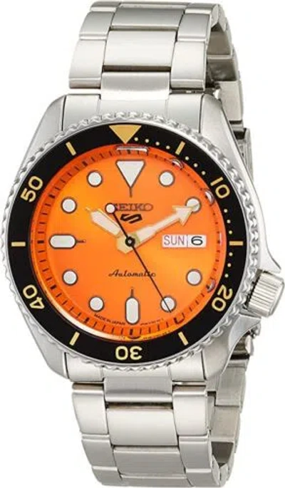 Pre-owned Seiko 5 Sports Sbsa009 Automatic Mechanical Orange Diver Watch Men Japan