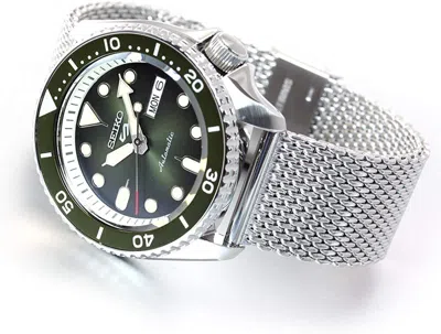 Pre-owned Seiko 5 Sports Sbsa019 Automatic Mechanical Watch Khaki Green
