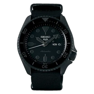 Pre-owned Seiko 5 Sports Sbsa025 Street All Black Mechanical Automatic Watch Srpd79 Men's