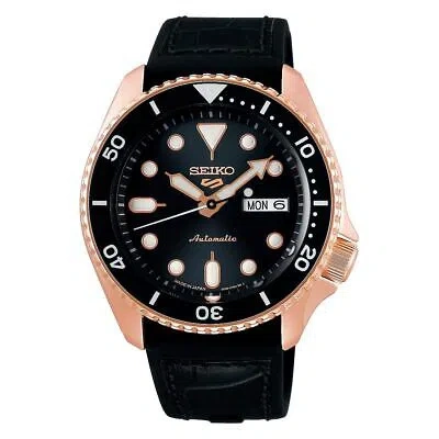 Pre-owned Seiko 5 Sports Sbsa028 Mechanical Automatic Watch Black X Gold 42.5mm Day/date