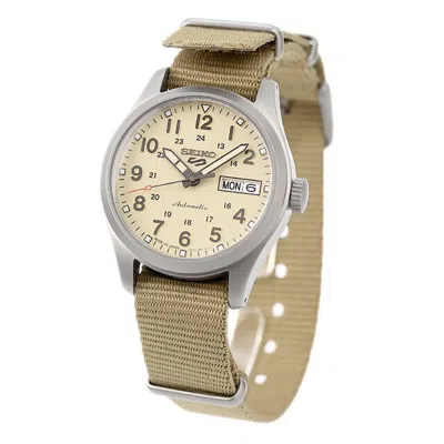 Pre-owned Seiko 5 Sports Sbsa199 Suit Style Mechanical Watch Men's Analog Beige 2023