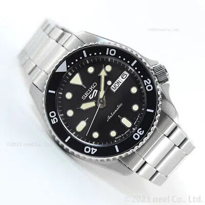 Pre-owned Seiko 5 Sports Sbsa225 Black Automatic Mechanical Diver Men's Watch In Box
