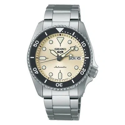 Pre-owned Seiko 5 Sports Sbsa227 Skx Sports Style Automatic Watch Off White Dial 38mm