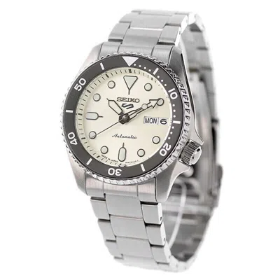 Pre-owned Seiko 5 Sports Sbsa227 White Dial Automatic Mechanical Diver Men Watch