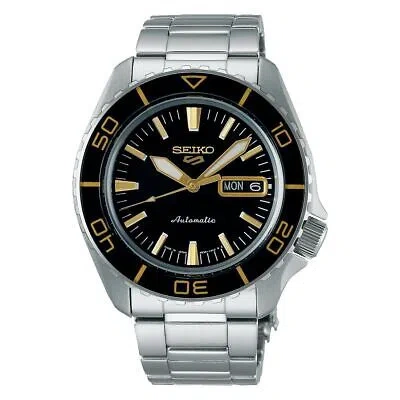 Pre-owned Seiko 5 Sports Sbsa261 Men Watch Japan Black X Gold Automatic Mechanical Diver