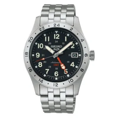 Pre-owned Seiko 5 Sports Sbsc011 Black 39.4mm Field Sports Gmt Men's Watch In Box
