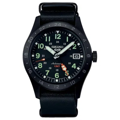 Pre-owned Seiko Psl  5 Sports Sbsc013 Field Sports Gmt Mechanical Automatic Watch Black