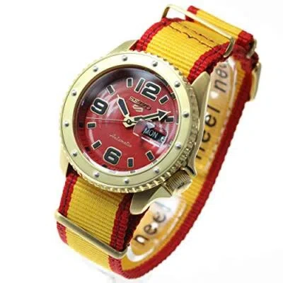 Pre-owned Seiko 5 Sports Sense Sbsa084 Street Fighter V Zangief Men's Watch Nylon Band