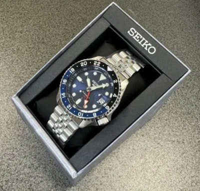 Pre-owned Seiko 5 Sports Skx Series Automatic Gmt Blue Dial Watch Ssk003 / Tag Japan