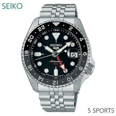 Pre-owned Seiko 5 Sports Skx Sports Style Gmt Sbsc001 Black Men's Watch In Box